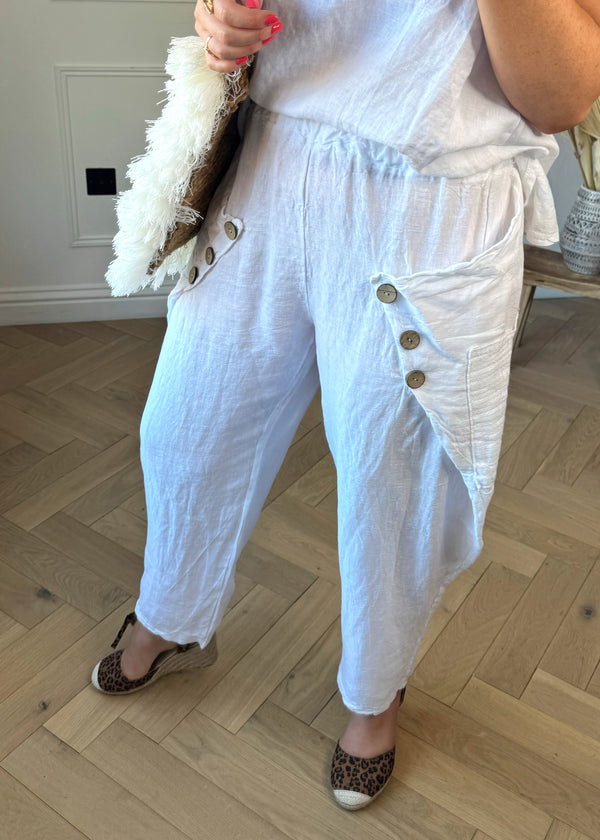Foley linen pants - white