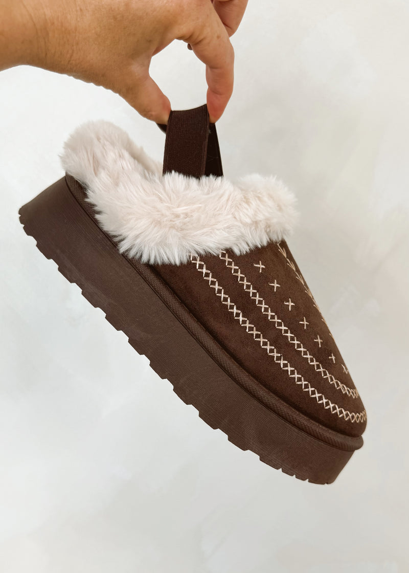 Tazi embroidered boot - chocolate