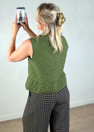 Greta quilted waistcoat - Pistachio