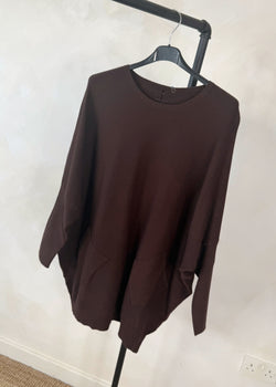 Ingrid pocket knit - chocolate