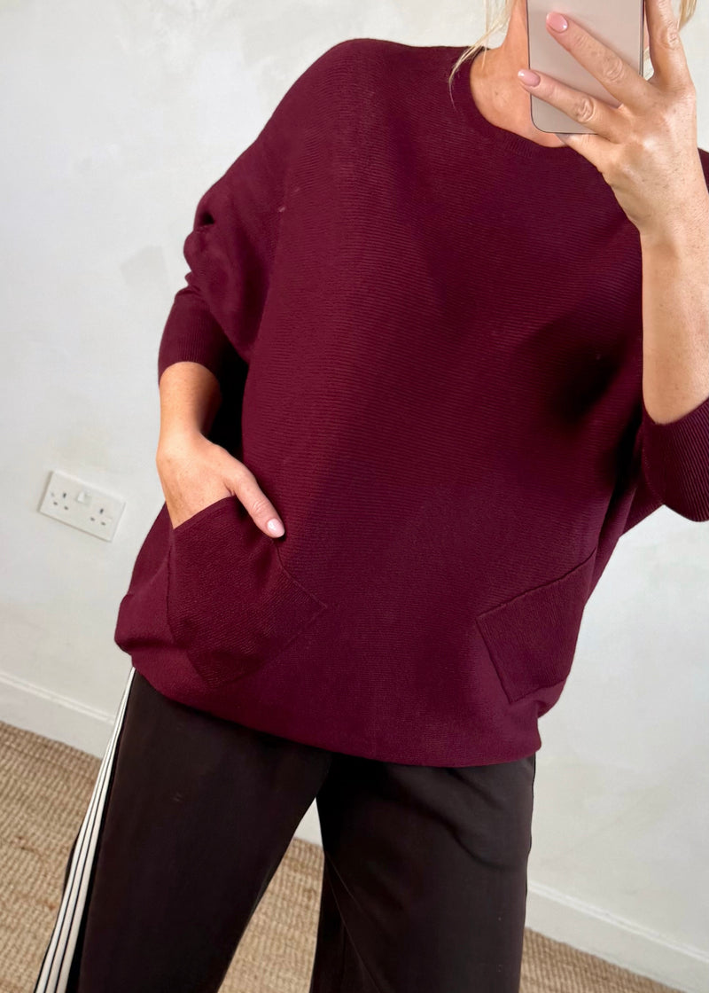 Ingrid pocket knit - Merlot