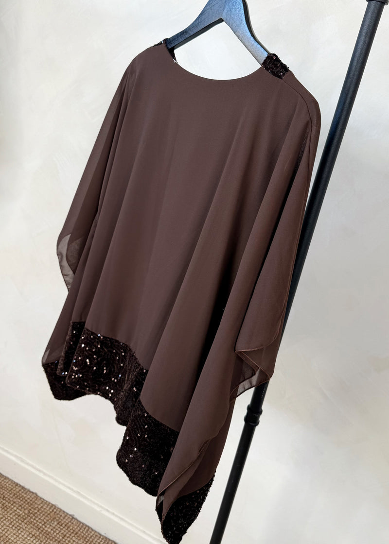 Dasher sequin blouse - chocolate