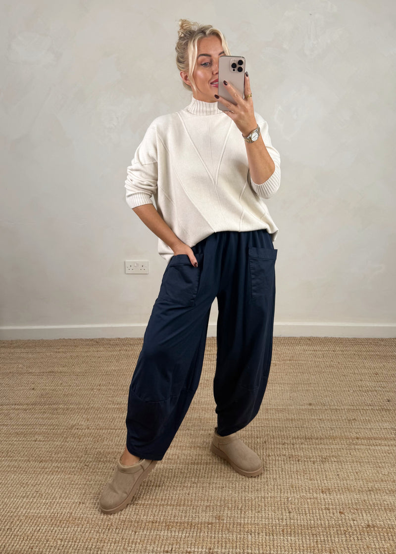 Moda casual pants - navy