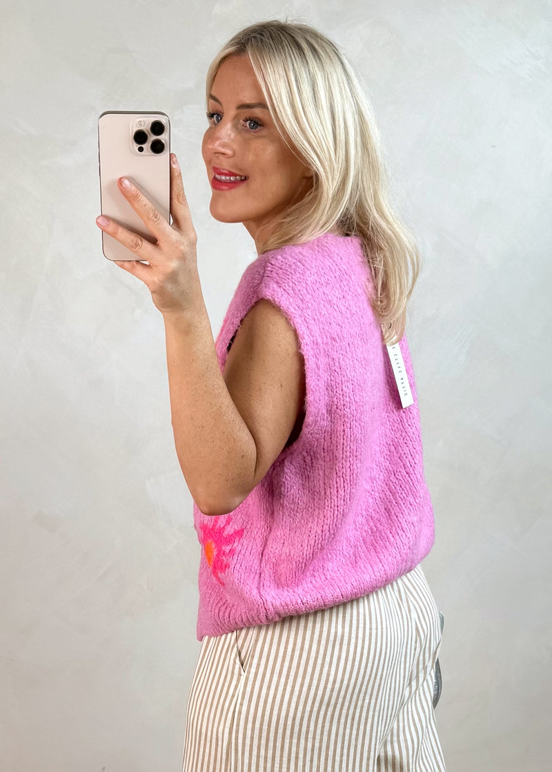 Sunny tie front knit - pink