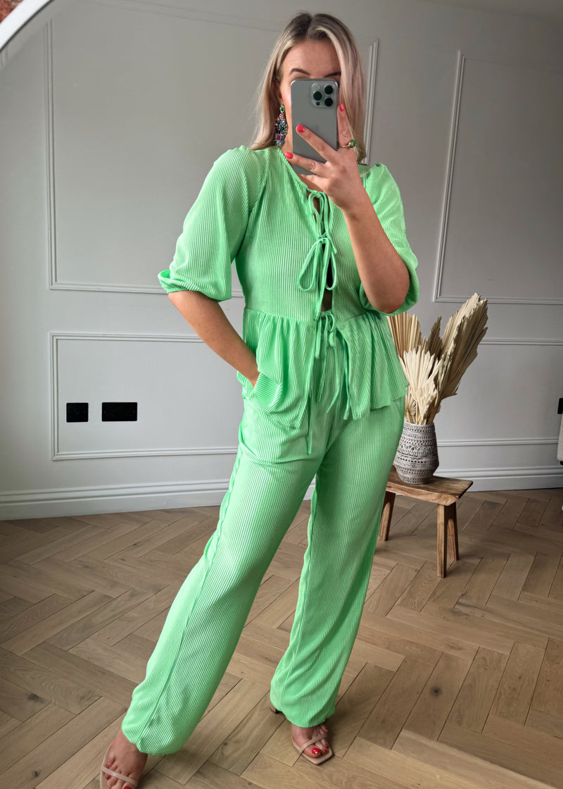 Jemima plisse co-ord - spearmint