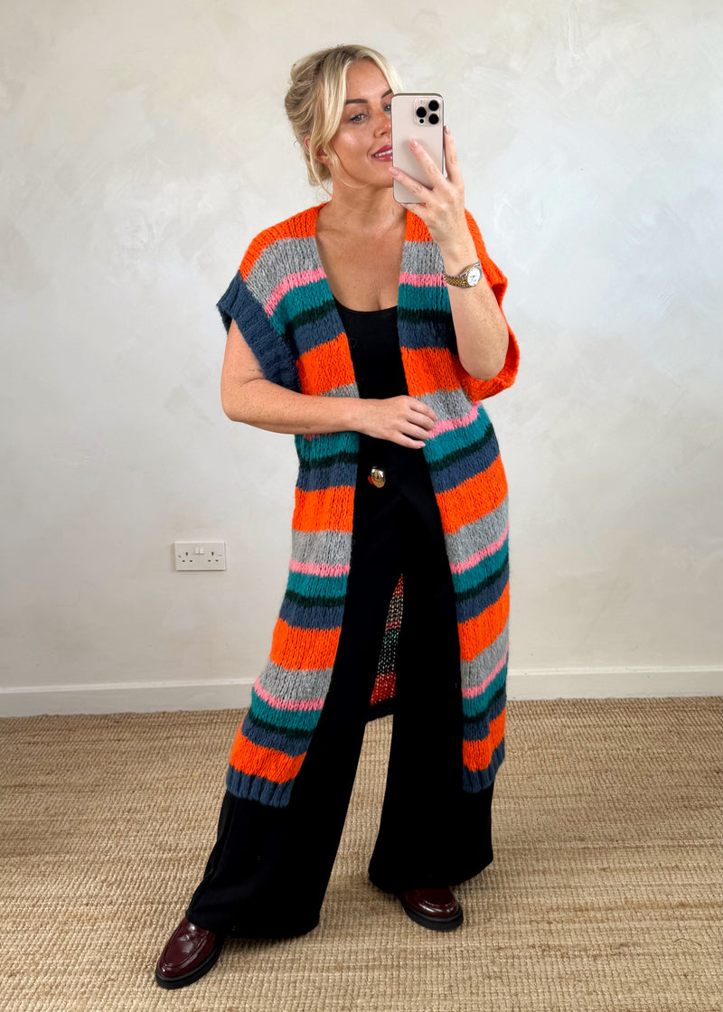 Geri striped cardigan - orange