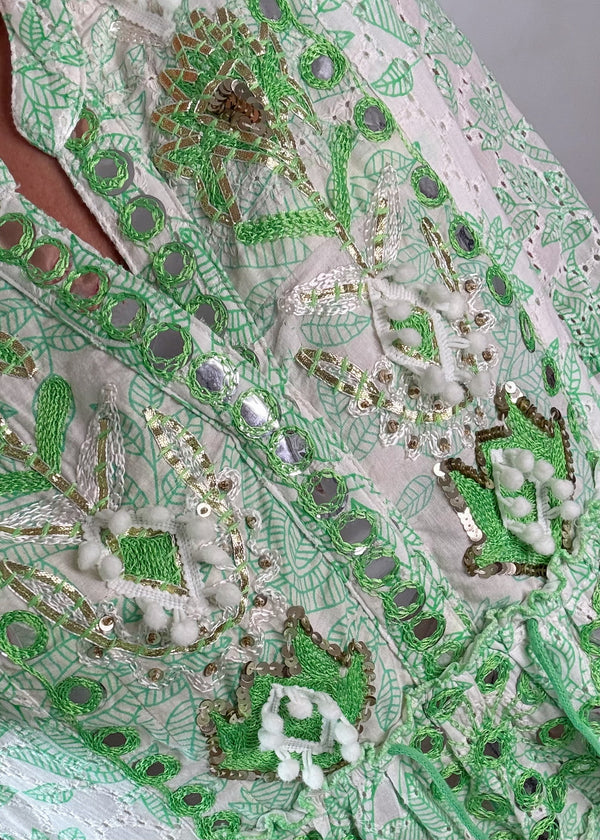 Rosario Embellished tunic dress - mint