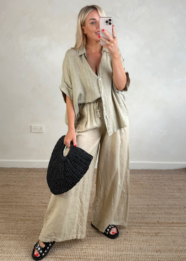 Wren linen trouser - stone