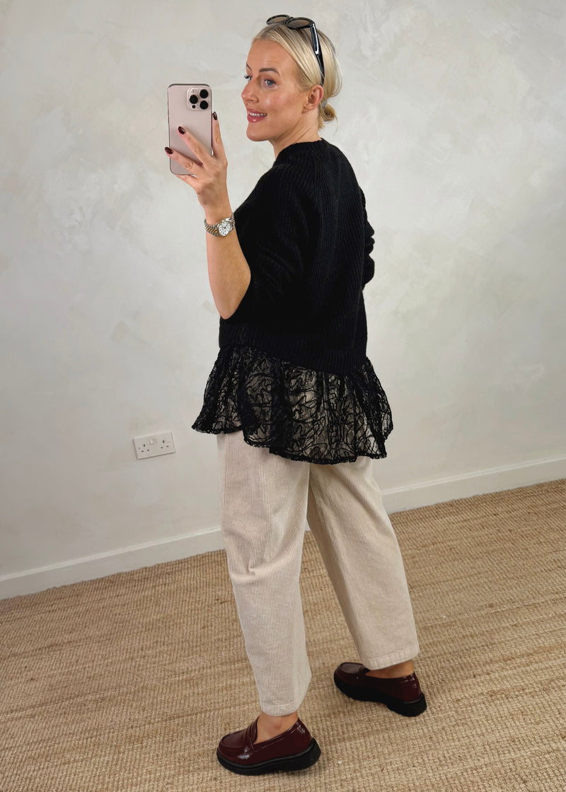 Malmo lace knit - black