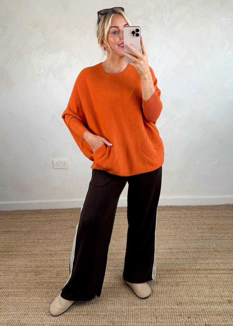 Ingrid pocket knit - pumpkin