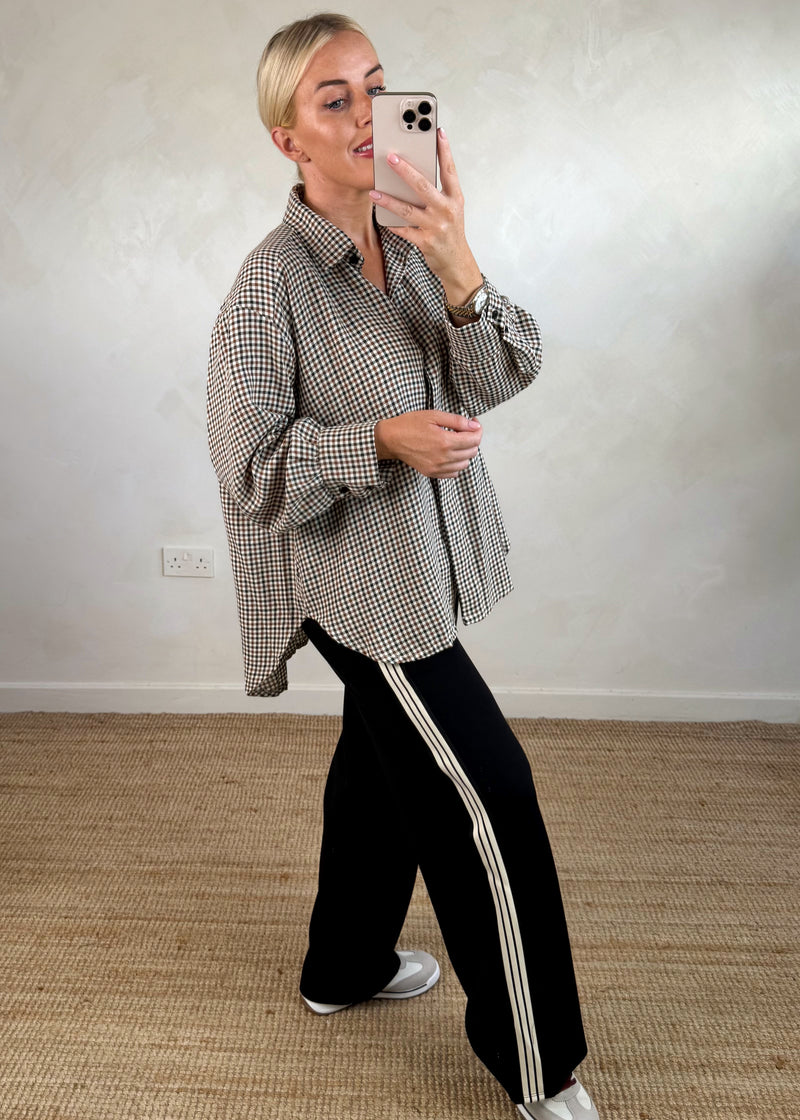 Carly Striped jogger - black