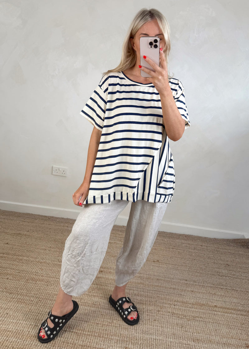 Charlie striped tee - navy