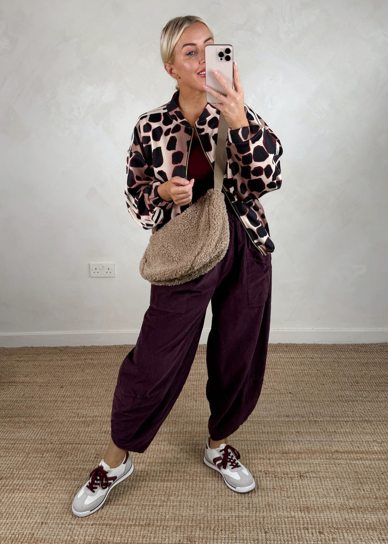 2 stripe bomber jacket - Mocha