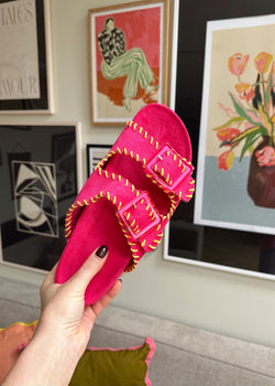 Alberta footbed sandal - hot pink