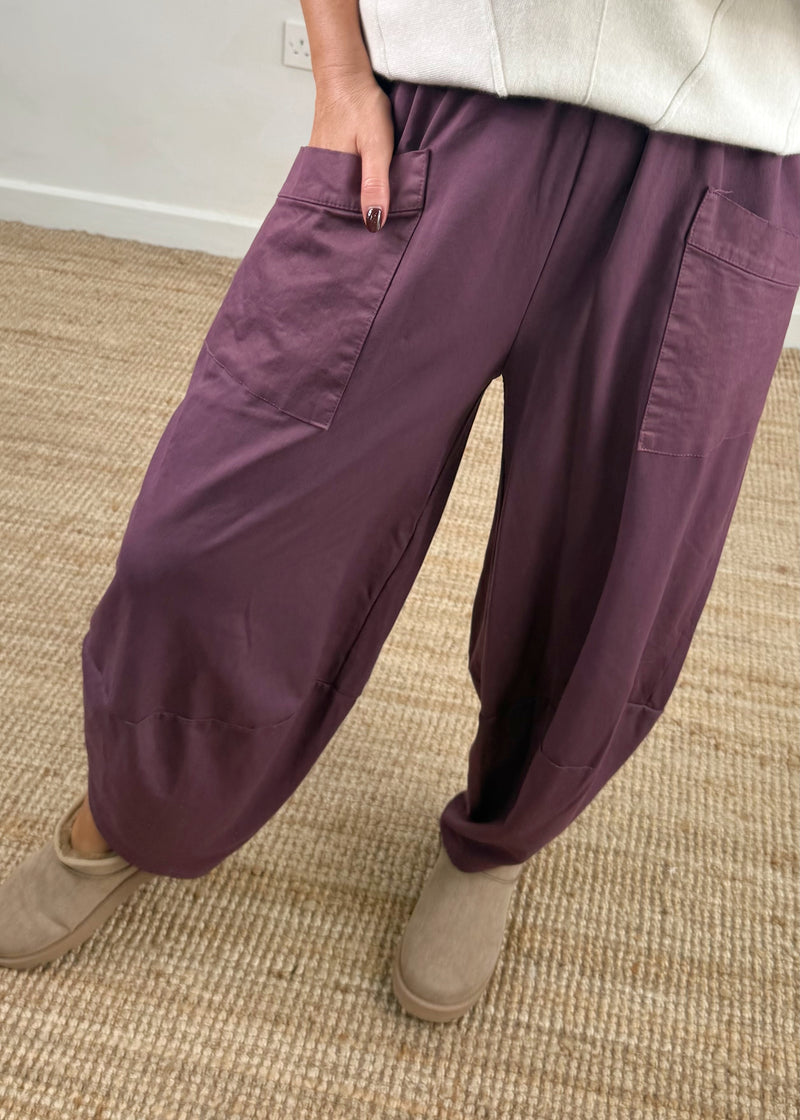 Moda casual pants - damson