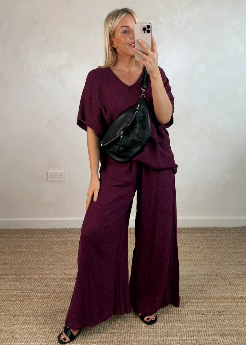 Tolly crepe palazzo - plum