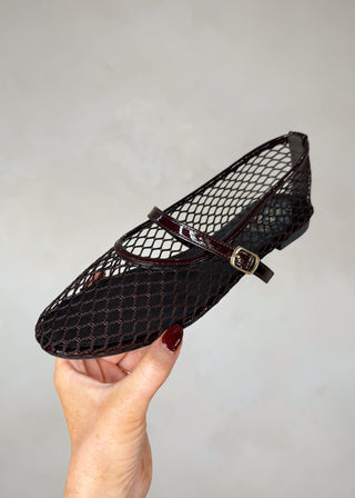 Fishnet ballet flat - Chocolate