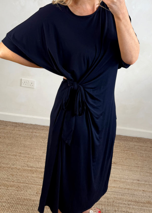Leah tie dress - navy