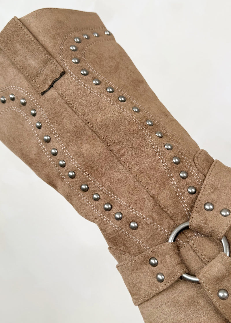 Dusty studded boots - mink