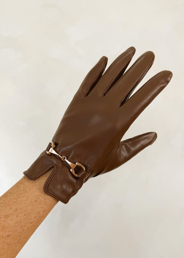 Buckle Driving glove - chocolate