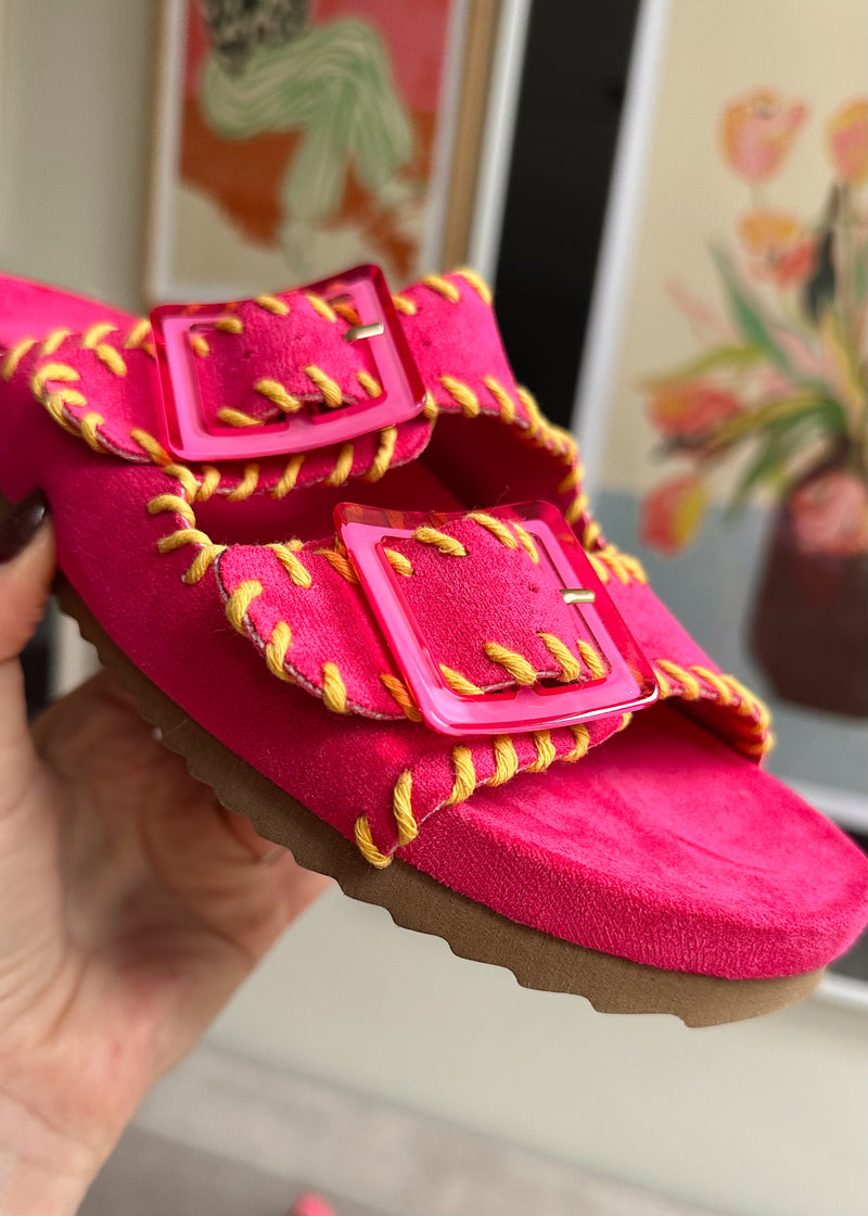 Alberta footbed sandal - hot pink