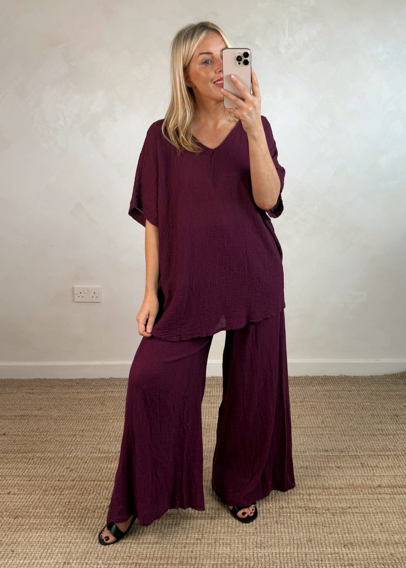 Tolly crepe palazzo - plum