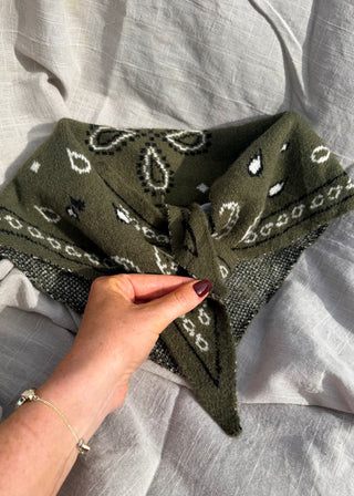 Bandana knitted scarf - Khaki