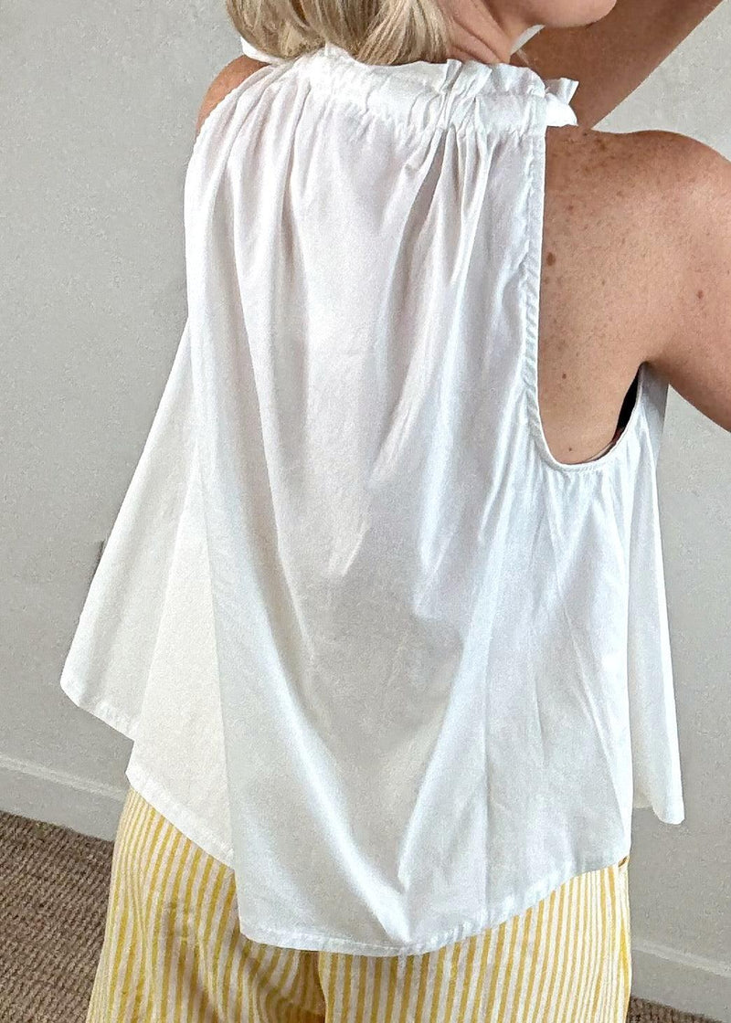 Daisy bow blouse - white