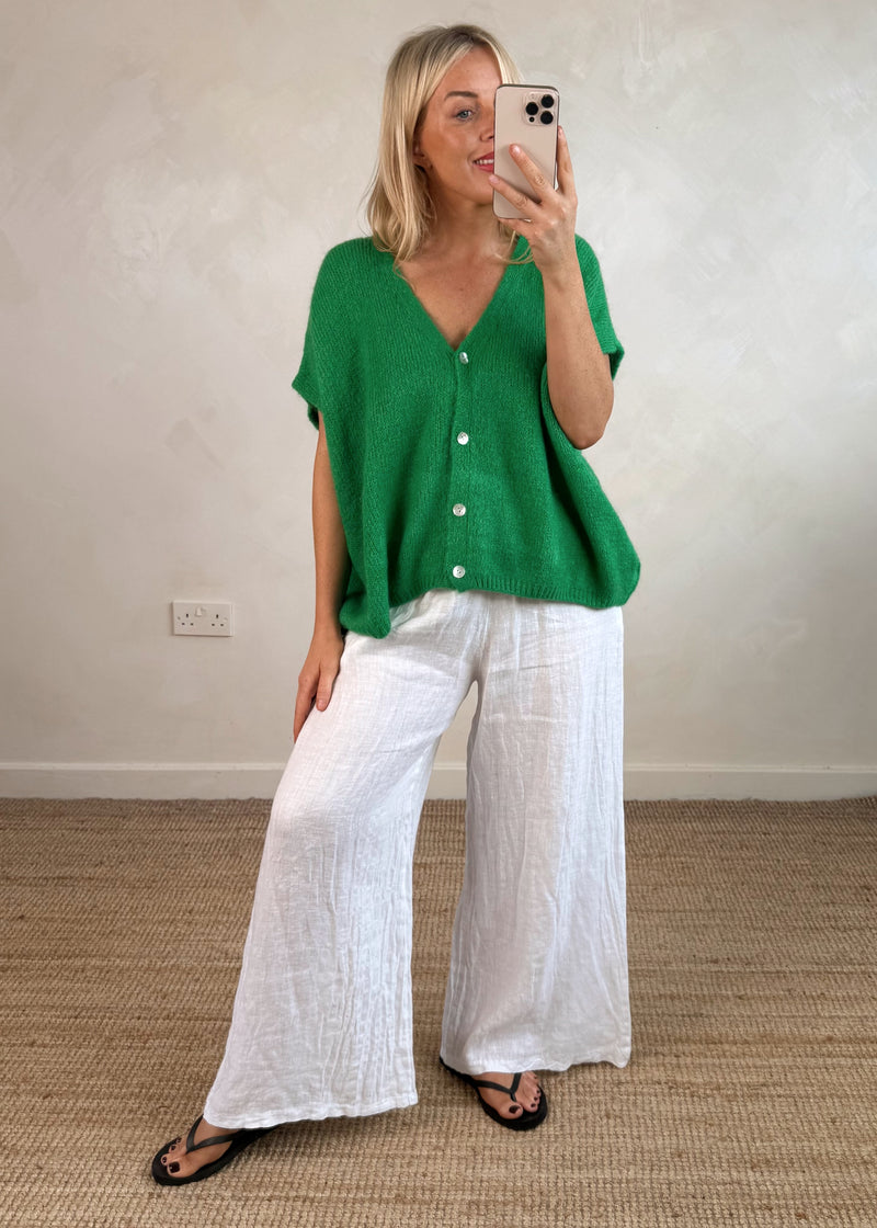 Lottie button knit - shamrock