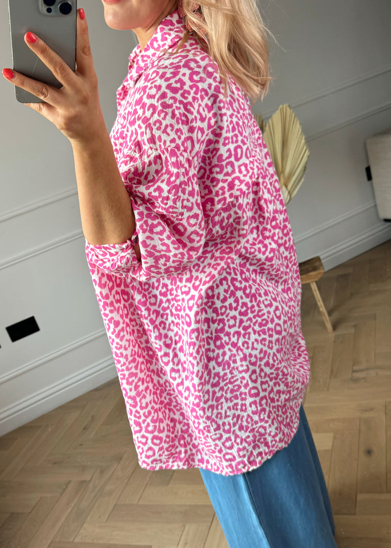 Marta Cheesecloth shirt - hot pink