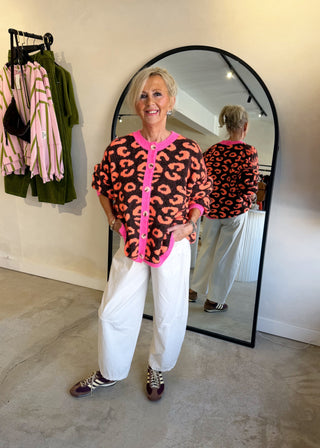 Sam chunky animal print knit - Chocolate
