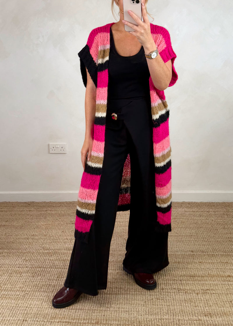 Geri striped cardigan - pink