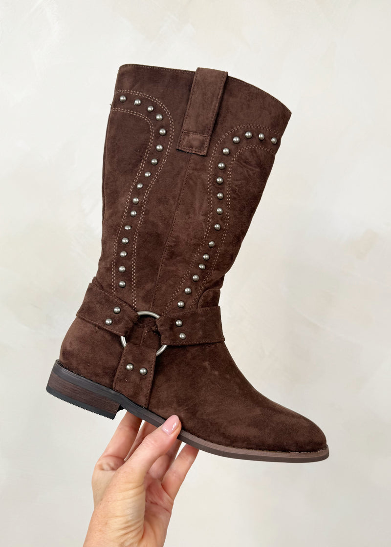 Dusty studded boots - chocolate