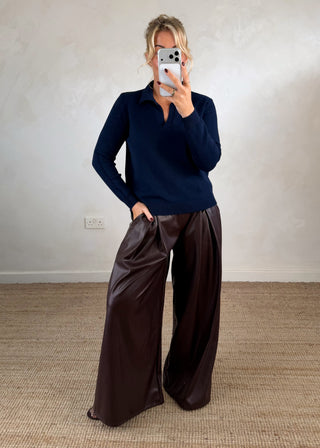 Bonnie collared knit - Navy