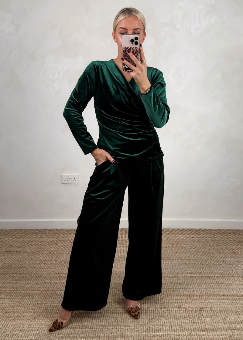 Dion Velvet trouser - jewel green