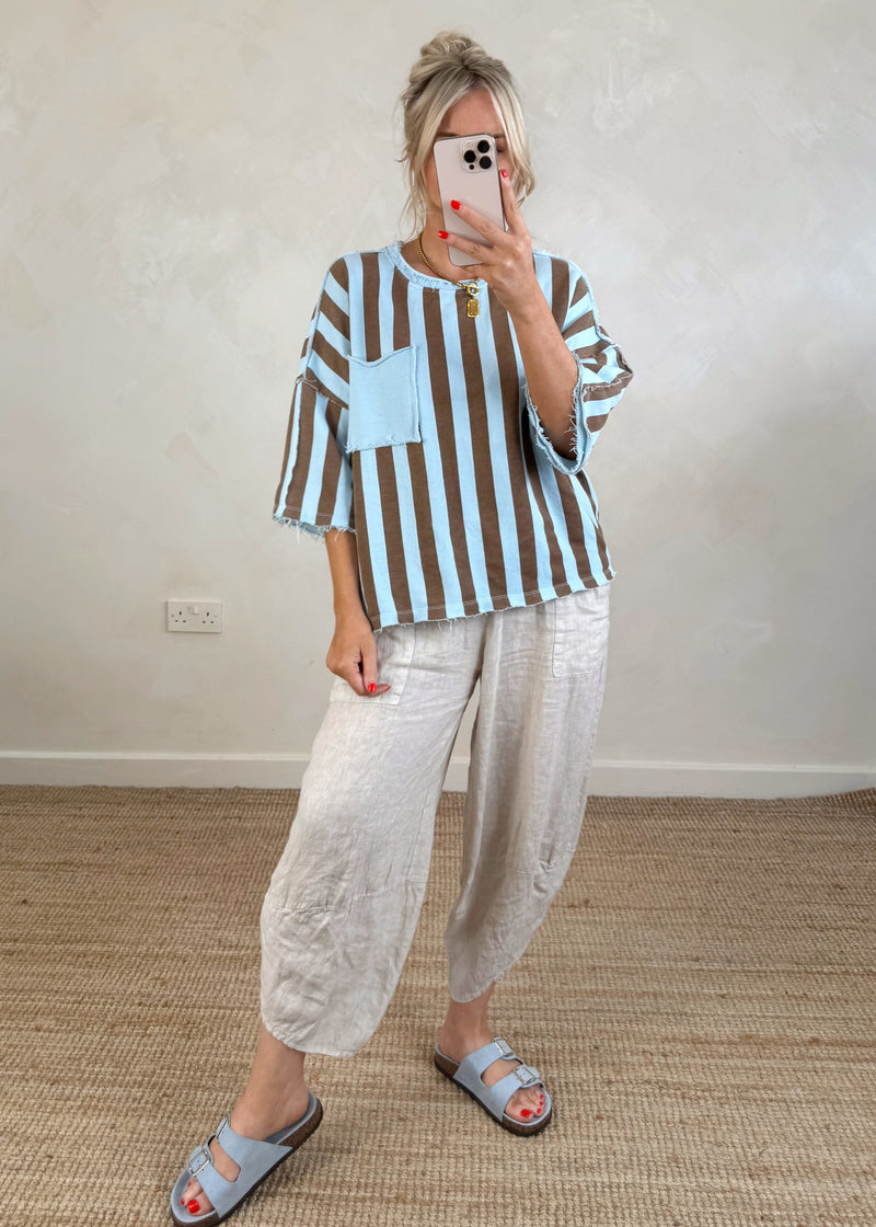 Romie striped sweater - brown/blue