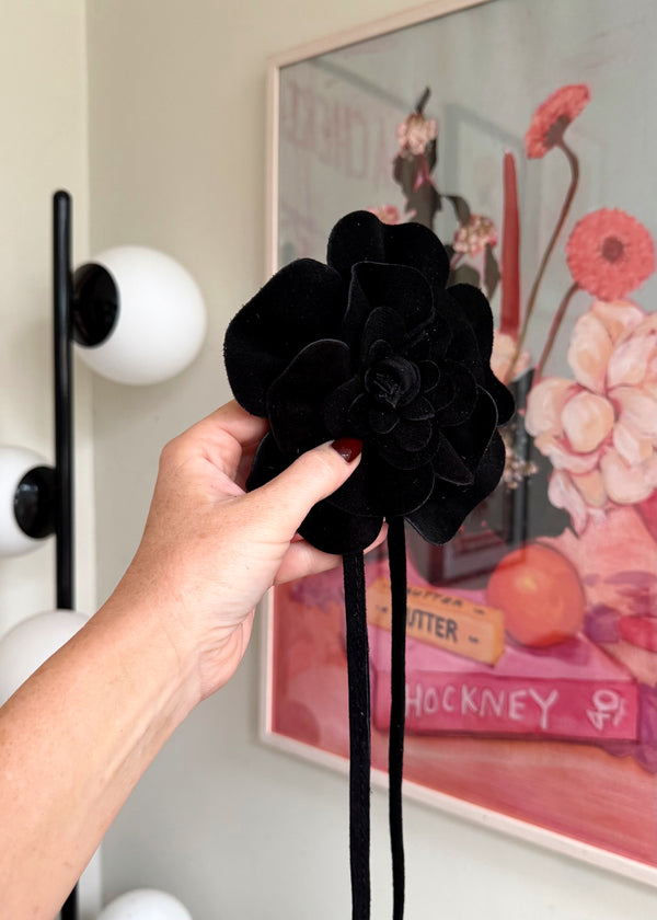 Corsage Leather belt - black