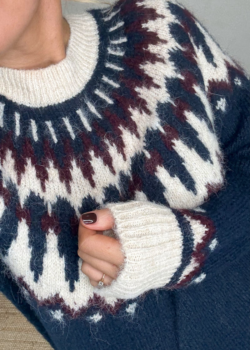 Aspen fair isle knit - navy