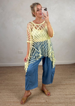 Nikki 2 layer top - lemon