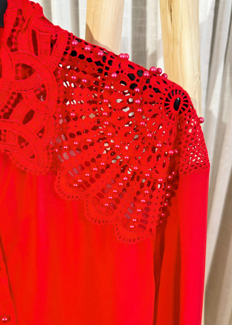 Windsor Embellished blouse - red