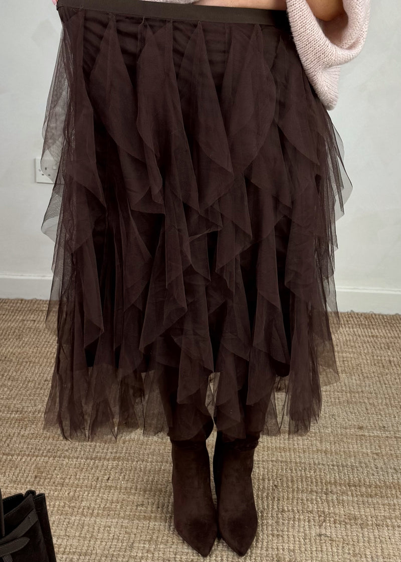 Carrie tulle skirt - chocolate