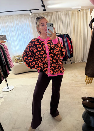 Sam chunky animal print knit - Chocolate