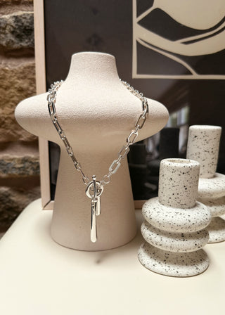 Tear drop t-bar necklace