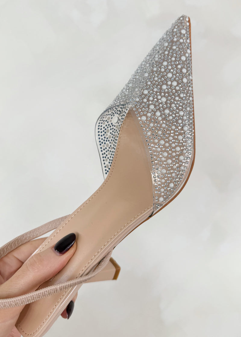 Lynzi crystal heel - silver