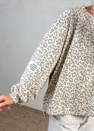 Perfect sweater - mocha/cream leopard