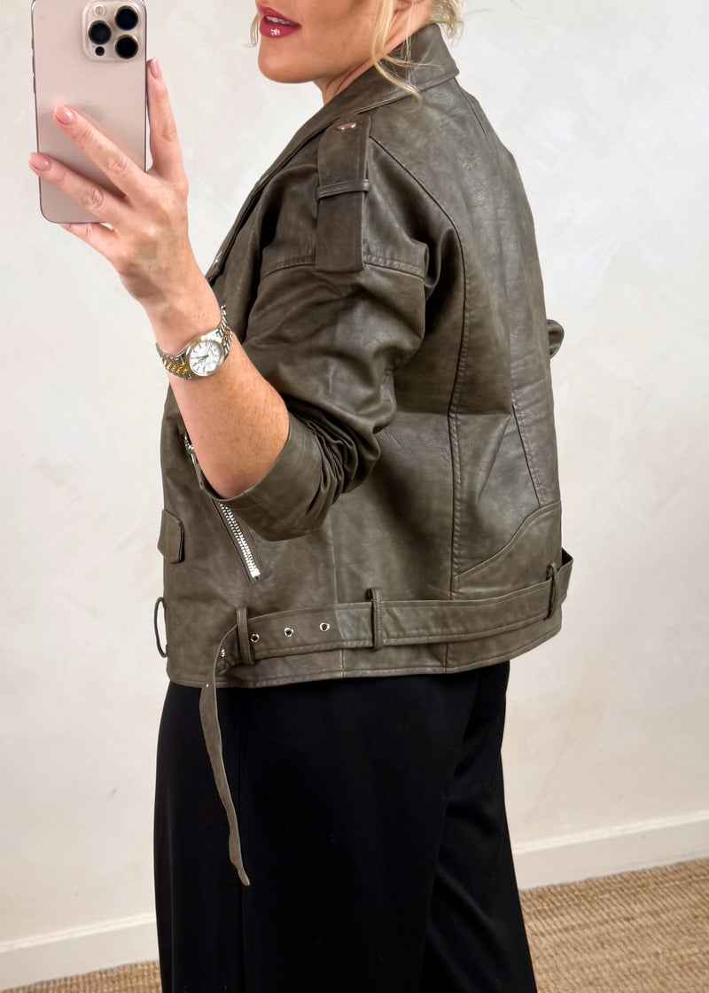 Muse Biker jacket - mushroom