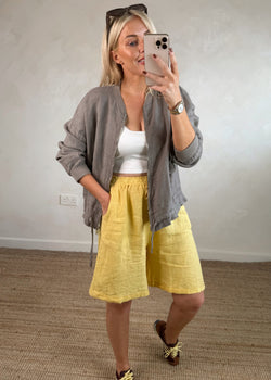 Essie linen shorts - buttermilk