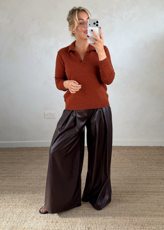 Bonnie collared knit - Rust