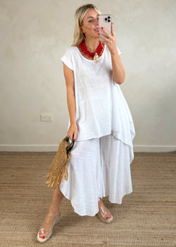 Juliet Wide leg trouser - white