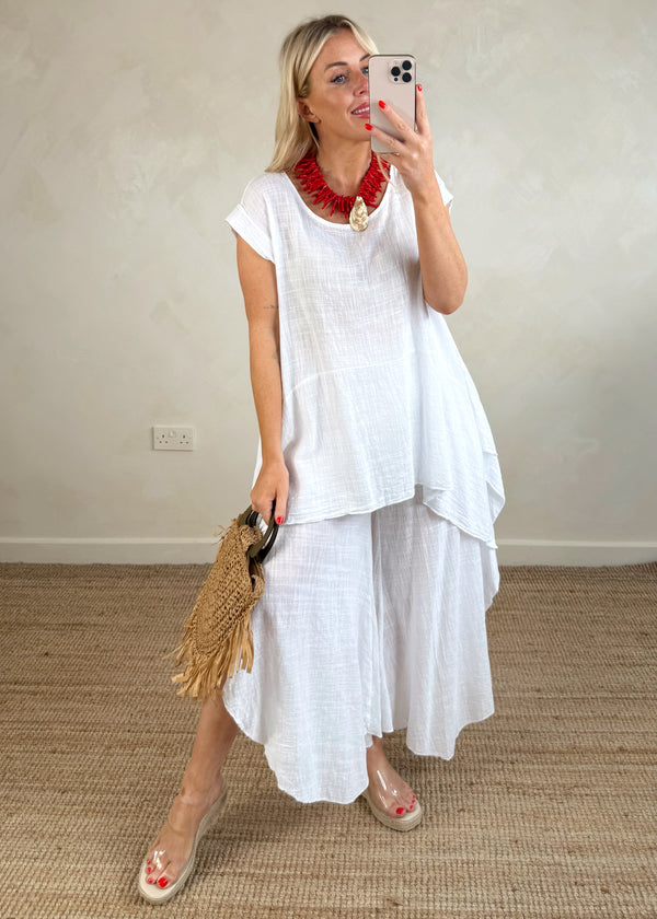 Juliet Wide leg trouser - white